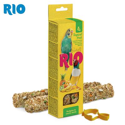 RIO Sticks for Budgies & Exotic Birds with Tropical Fruit ขนมนก สำหรับนกหงส์หยกและนกฟินซ์ รสผลไม้รวม (80g)